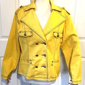 Bright Yellow Women's Jacket DG2 By Diane Gilman Coat Size 1X